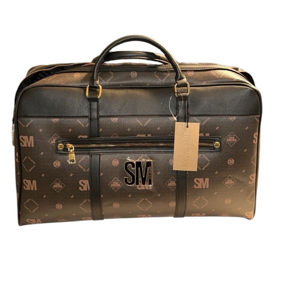 Steve Madden Unisex Brown/Black Duffle Weekender
Bag(NWT)
